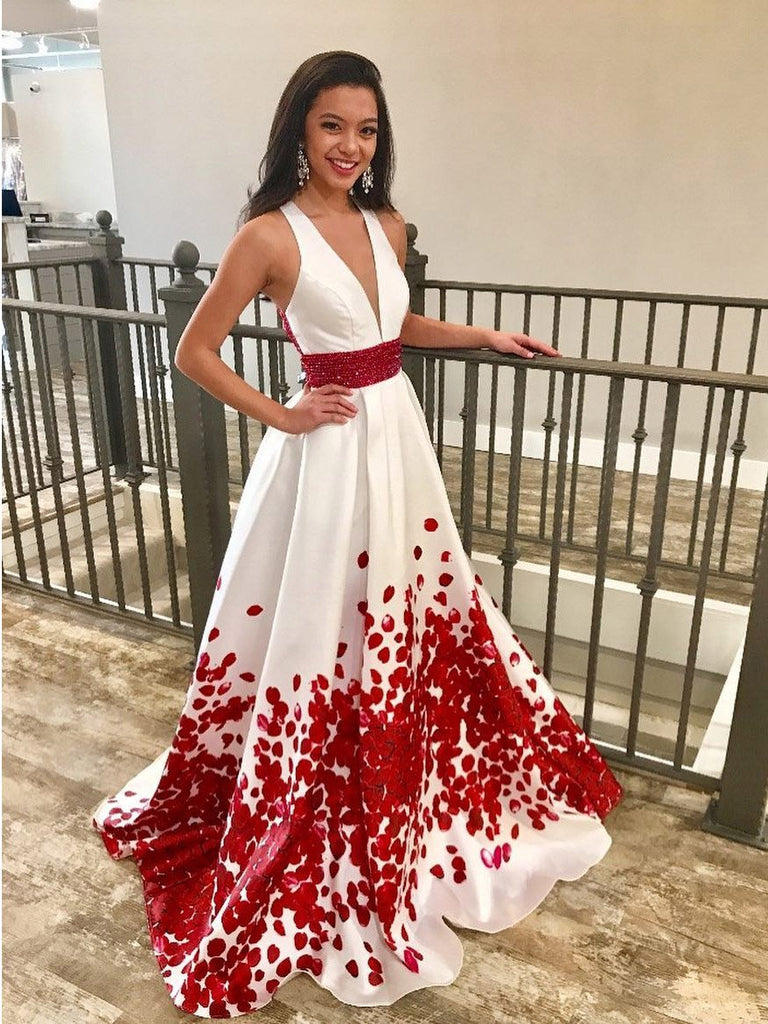 red beaded dress