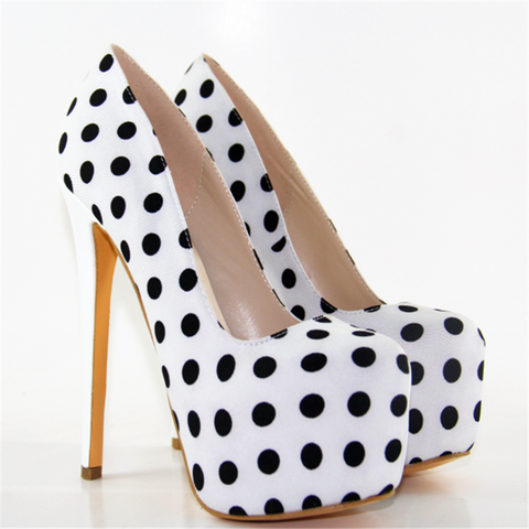 polka dot stiletto heels