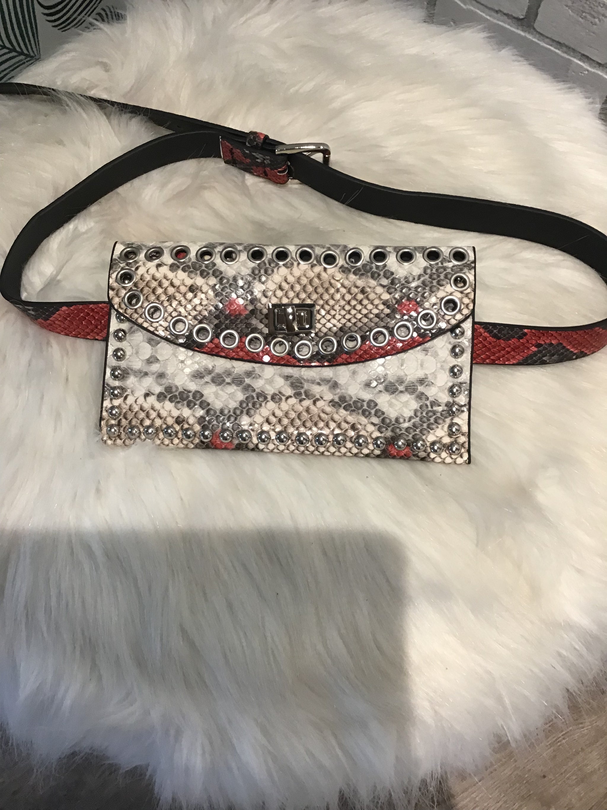 snakeskin fanny pack