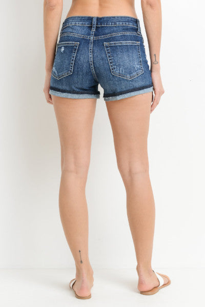 cuffed jean shorts
