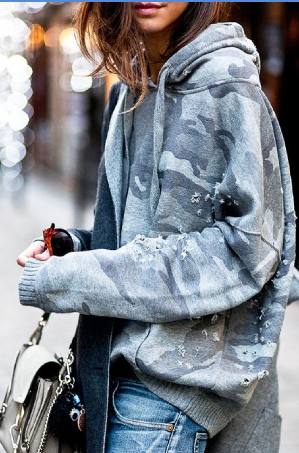 distressed camo hoodie