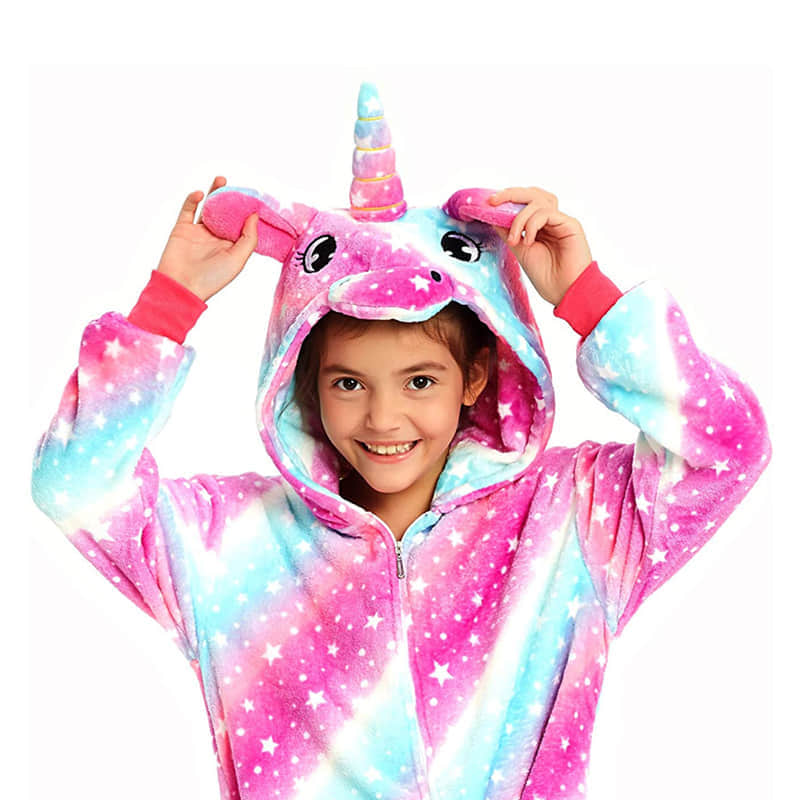 Boys and Girls Winter Warm Cartoon Animal Pajamas for Kids