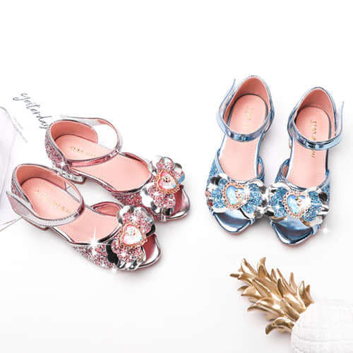 2 Colors Available of this Girls Princess Glitter Crystal Sandals