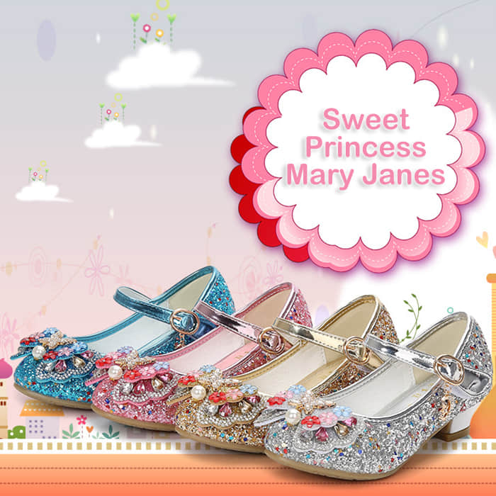 4 Colors Available for this Sweet Princess Wedding Shoes