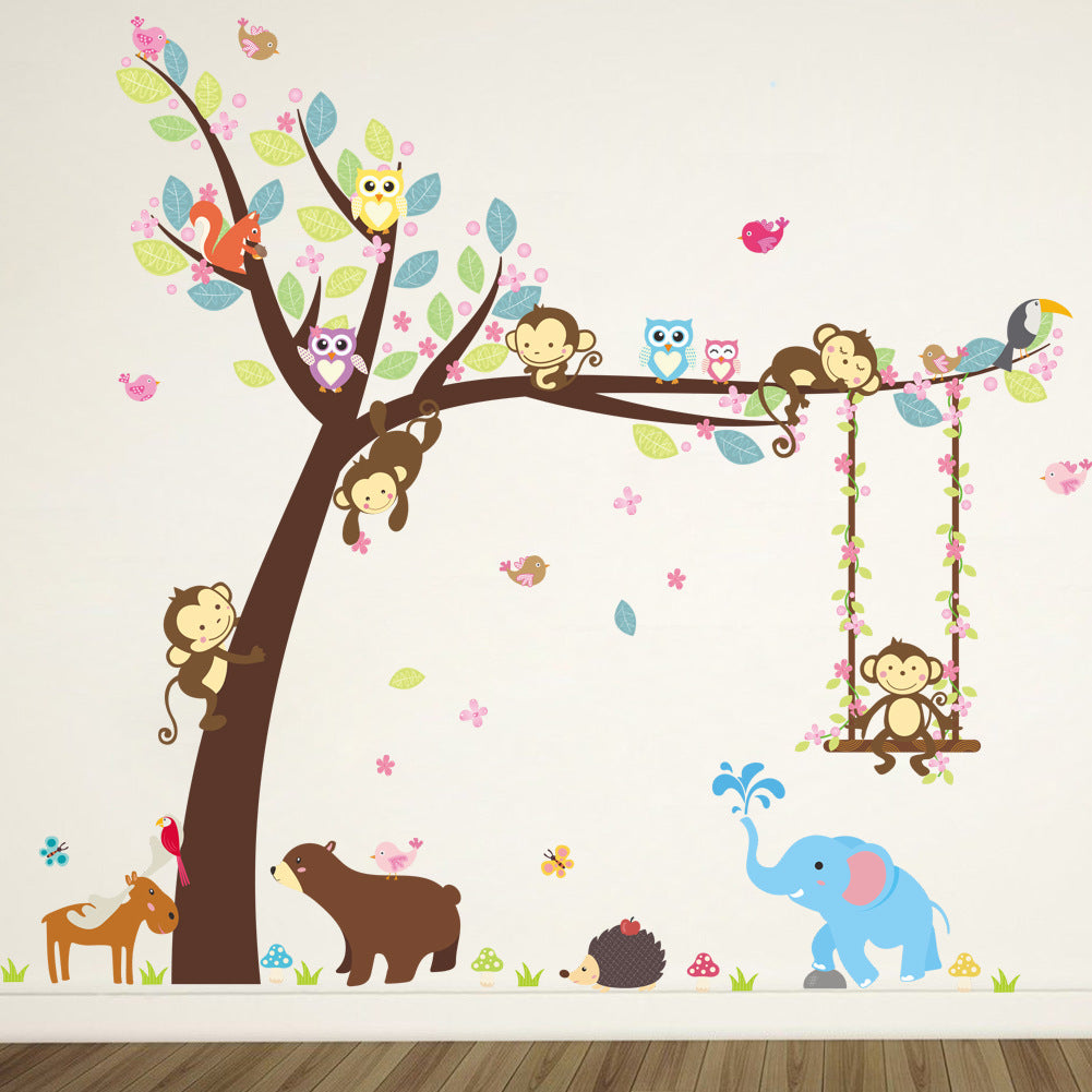 monkey_swing_tree_diy_wall_sticker_for_kids_room