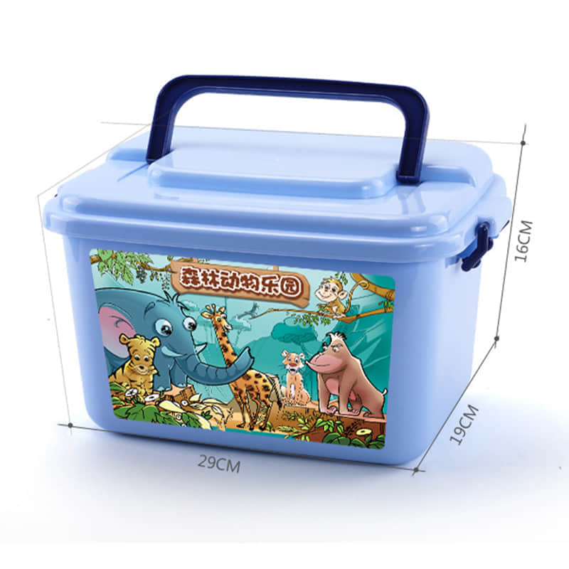 58 Pieces Wild Animal Bucket - Assortment of Miniature Plastic Toy Safari Animal Figurines for Kids Children Toddlers - Includes Elephants, Tigers, Zebras and More