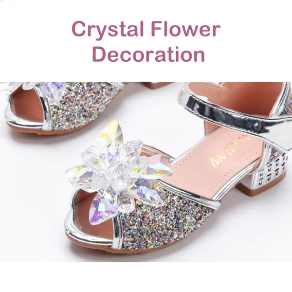 Crystal Flower at Front Make the Shoes Elegant