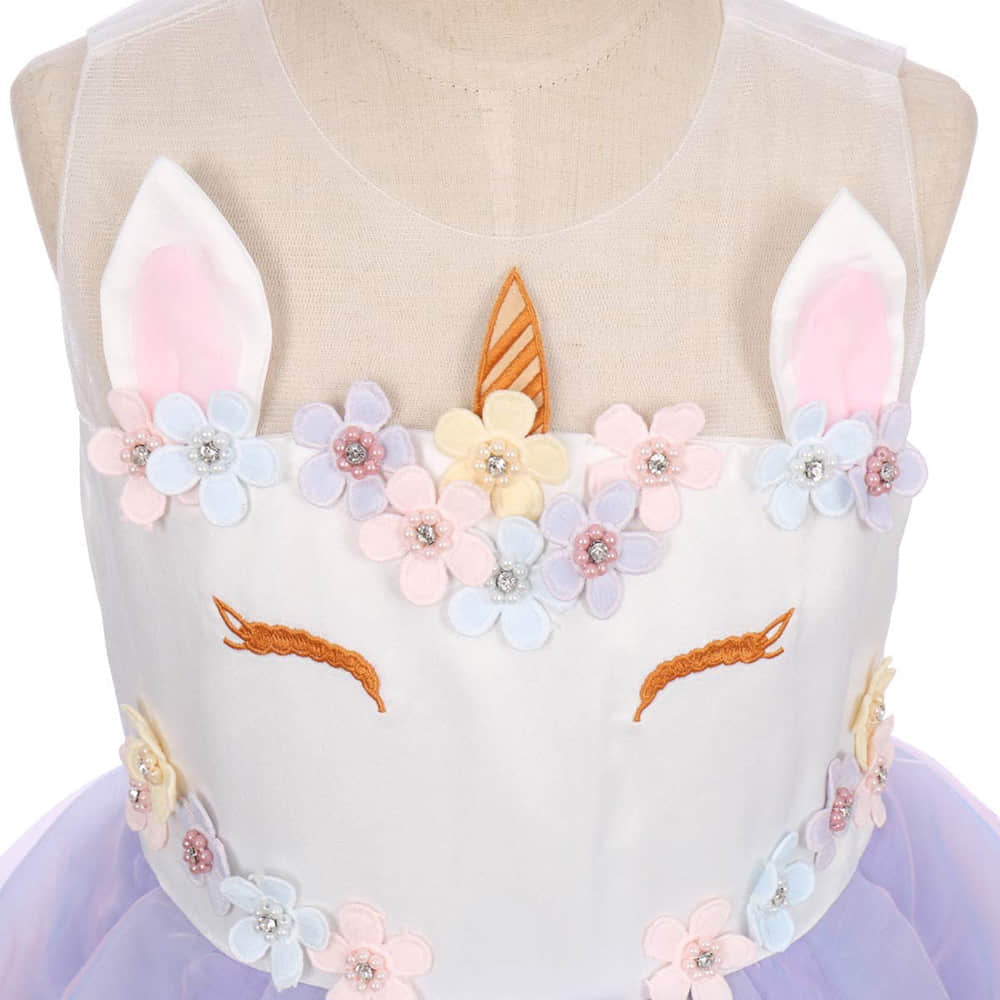 Sleeveless and Adorable Unicorn Pattern on the Bodice