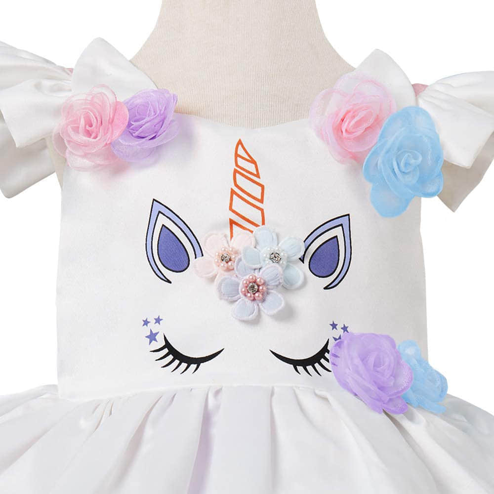 Adorable Unicorn Pattern Embroidered on the Bodice