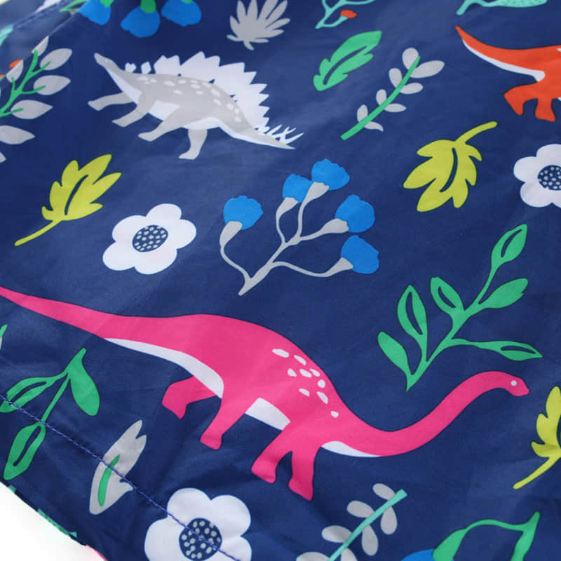 Adorable Dinosaur and Flowers Printed on the Jacket