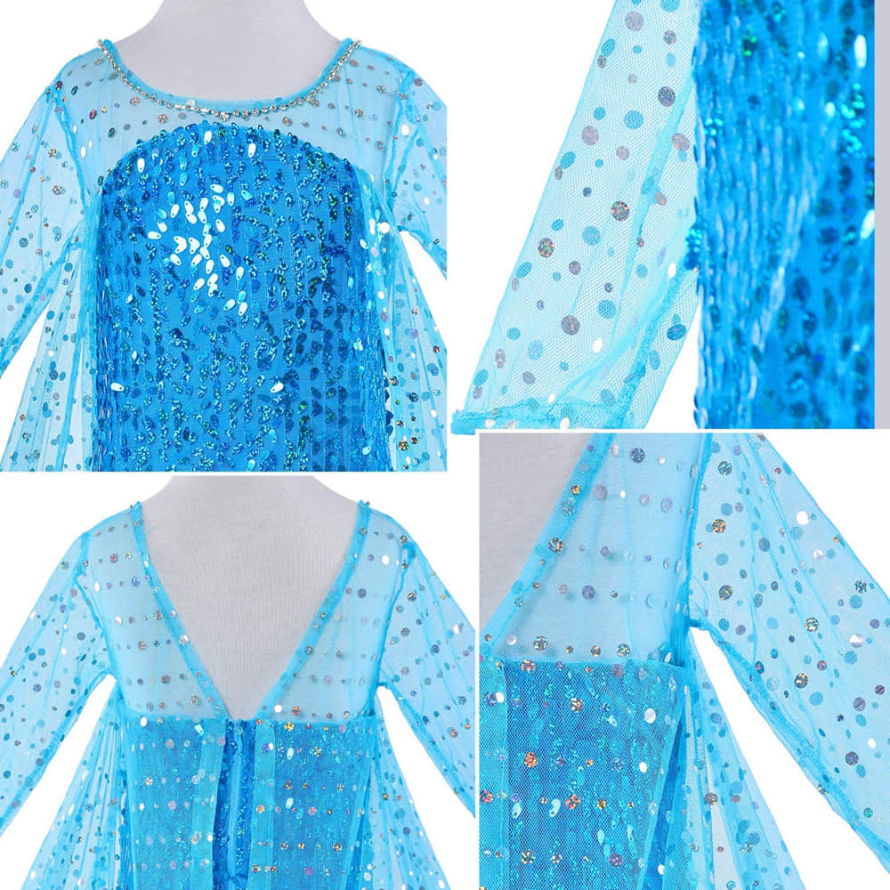 Long Sleeve Design and Shining Glitter Decorates the Bodice