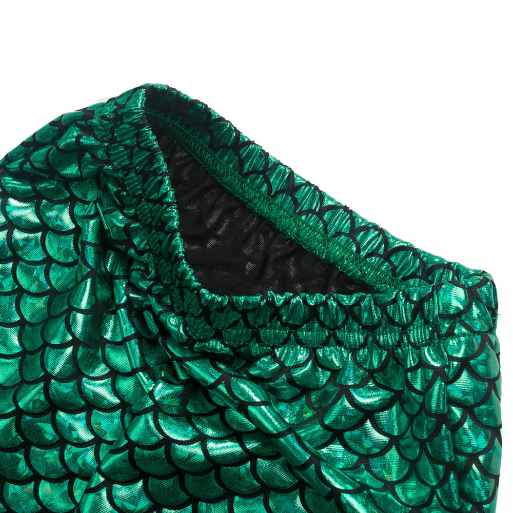 Mermaid Tail Long Skirt with Green Scale Pattern