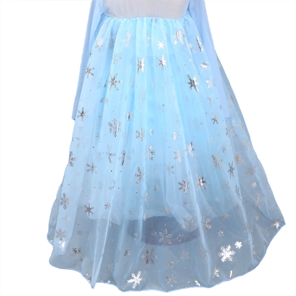 Transparent Floor Length Cape with Snowflake Pattern