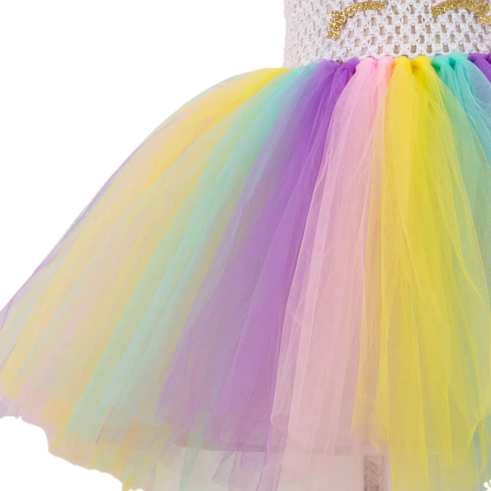 Rainbow Color Tulle Tutu Skirt for Girls