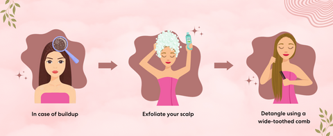 Steps to clarify scalp for hair spa prep