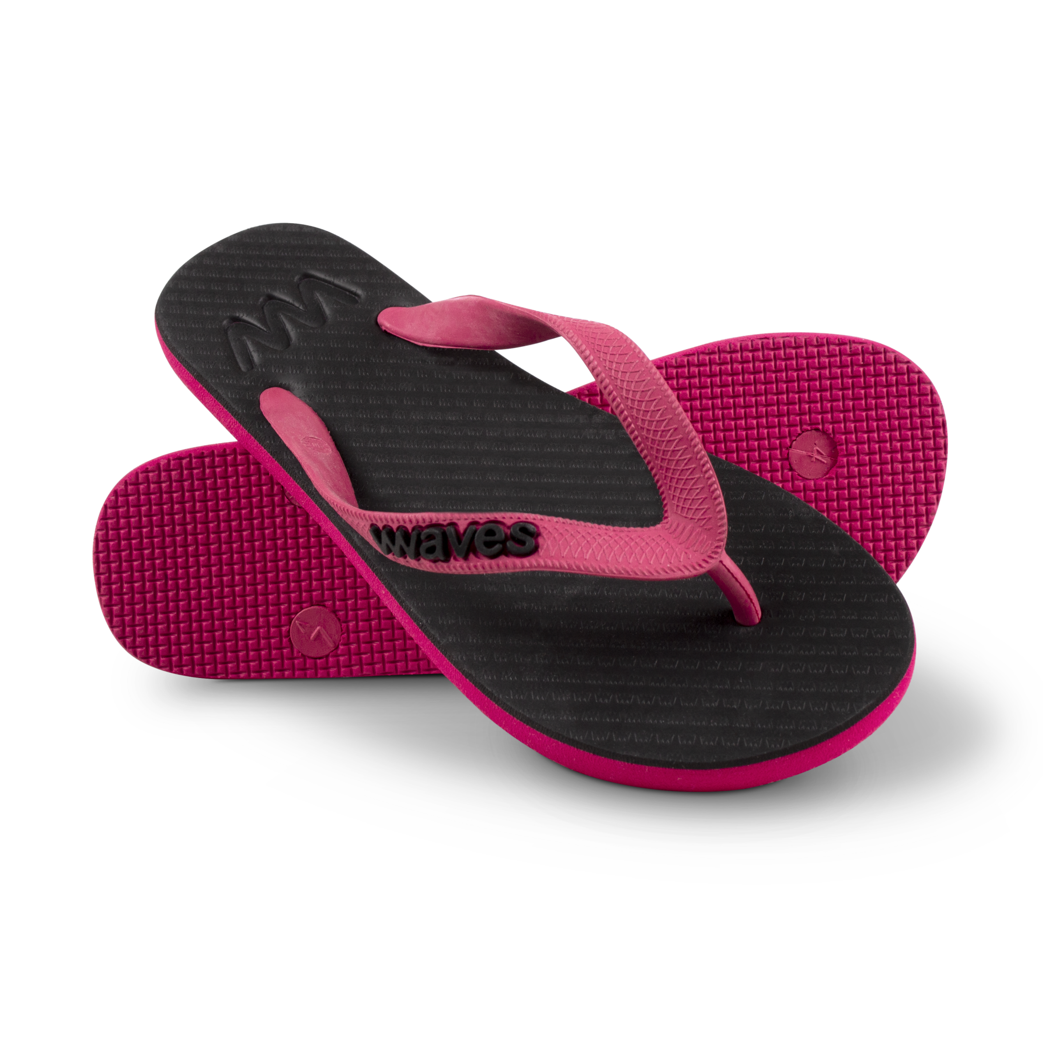 pink and black flip flops