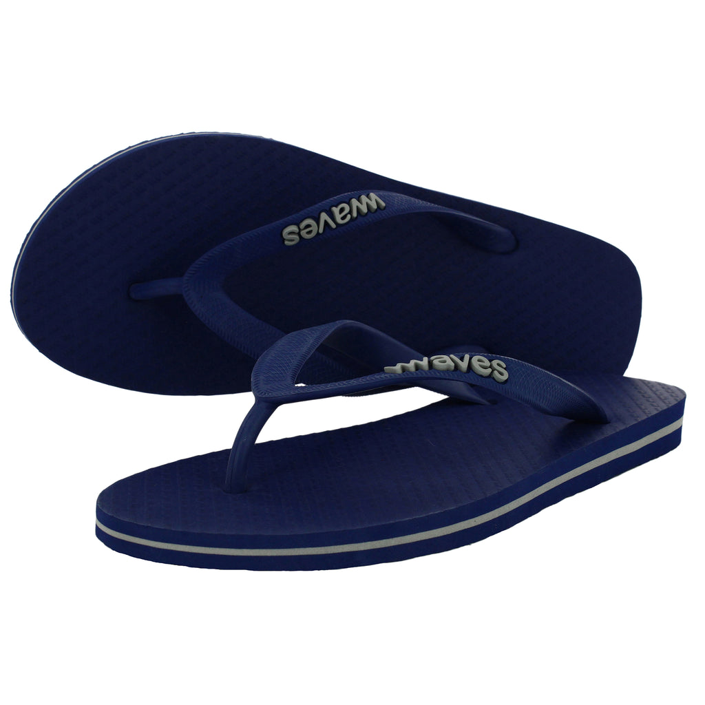 Navy Blue and Gray Tapered Flip Flops, Men's – Waves Flip Flops USA