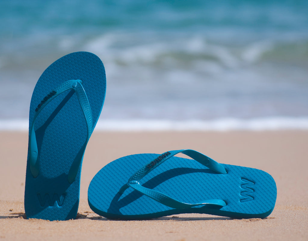 aqua flip flops