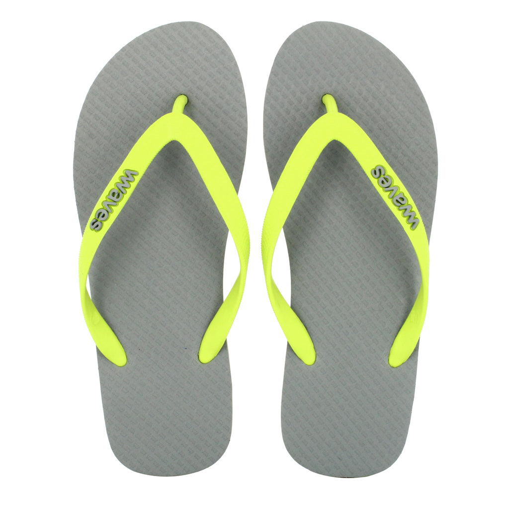 Gray with Lime Green Men's Flip Flops – Waves Flip Flops USA