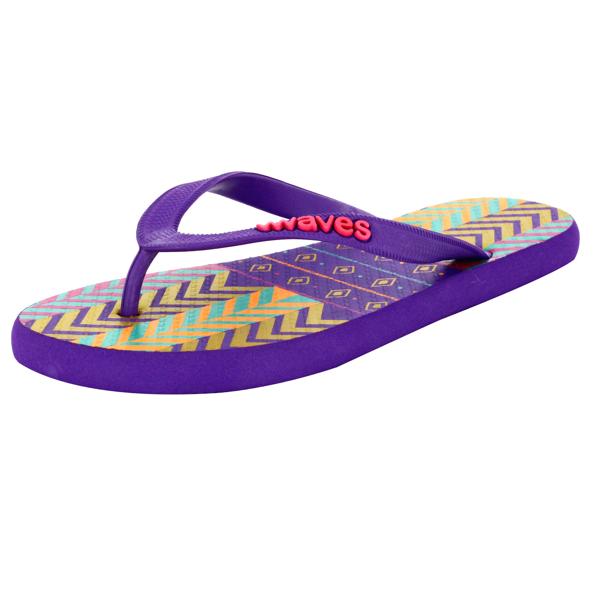 Purple Tribal Pattern Flip Flops, Women's – Waves Flip Flops USA
