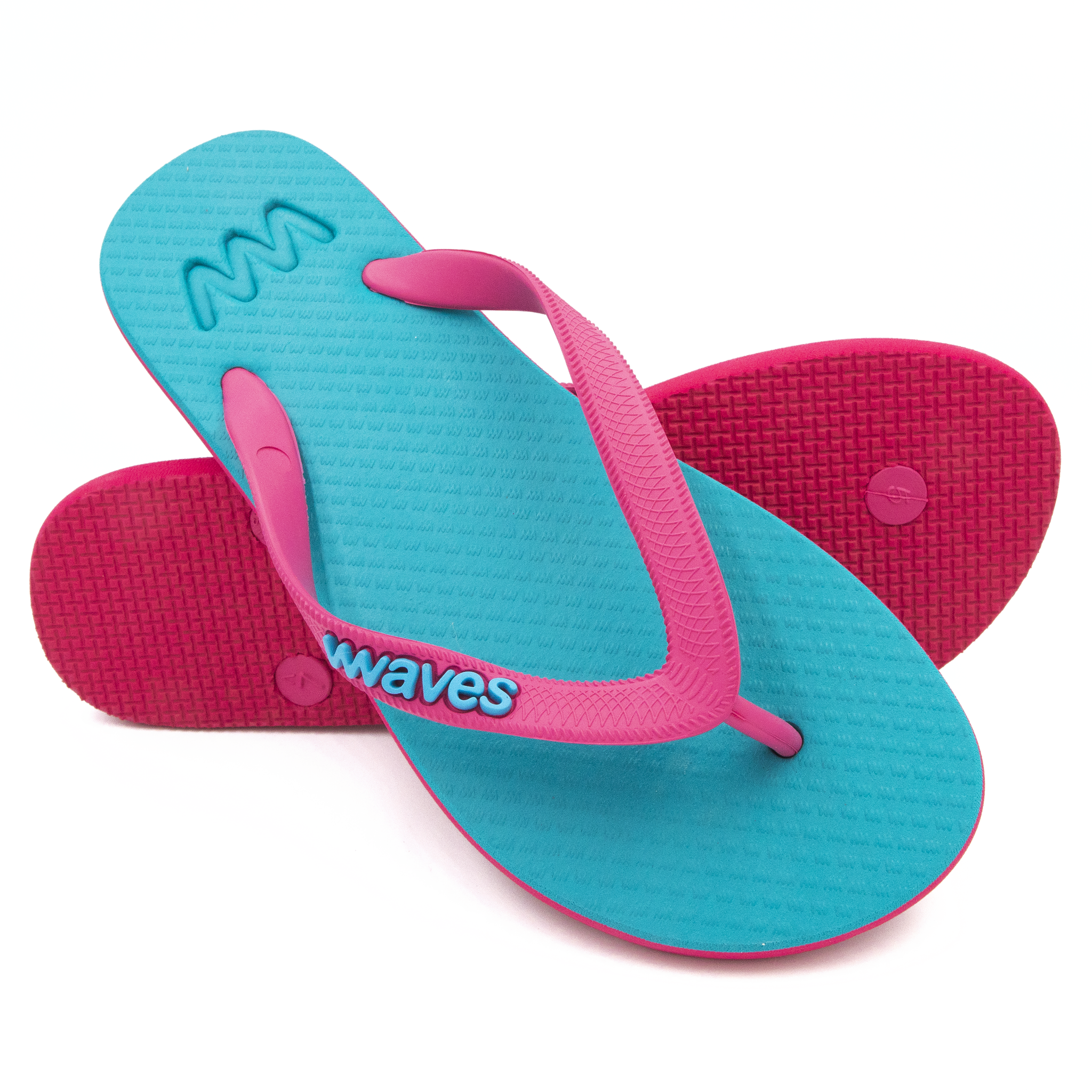 magenta flip flops