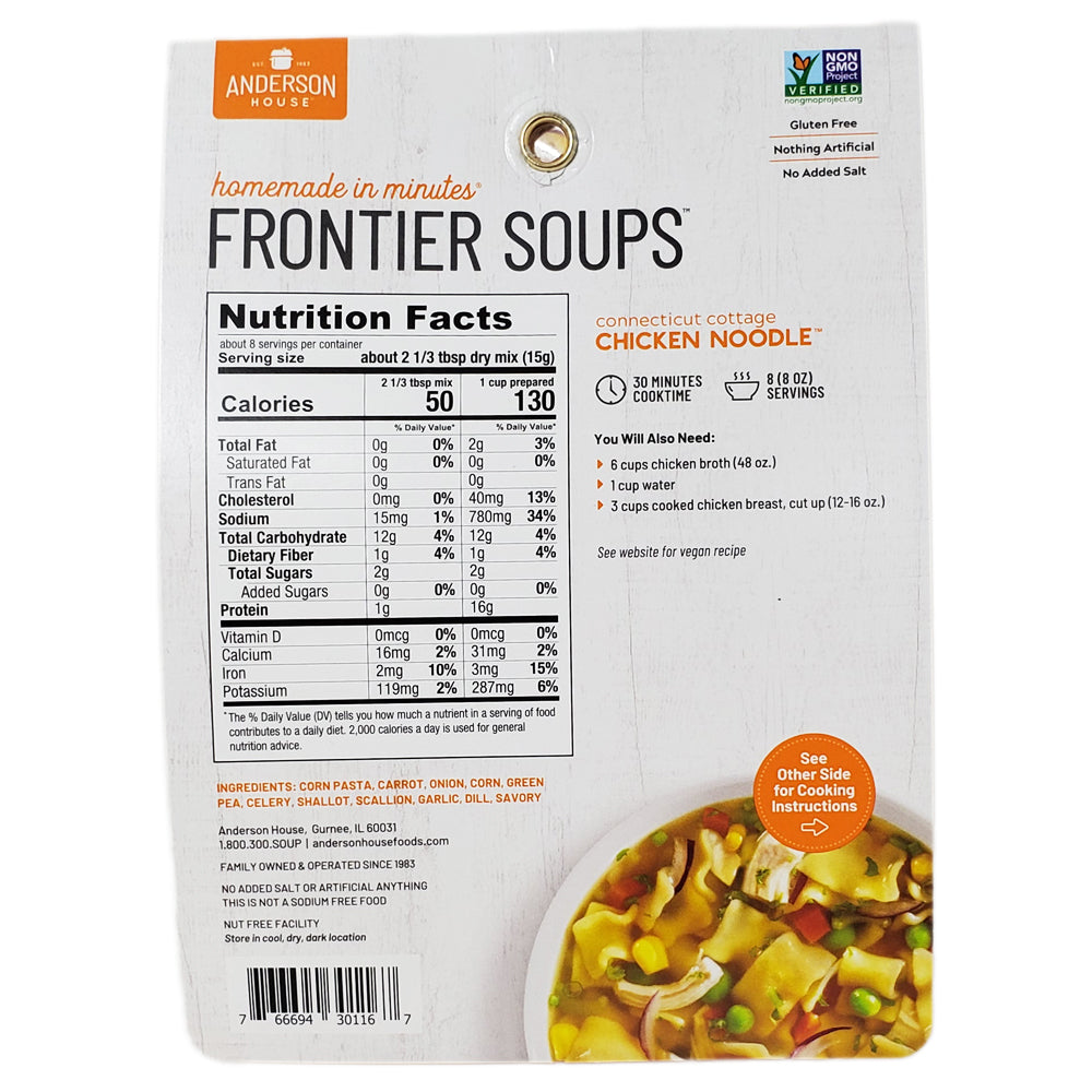 Frontier Soups Connecticut Cottage Chicken Noodle Soup Mix 4.25 Oz Nutrition Healthy Heart Market 2000x ?v=1579746136
