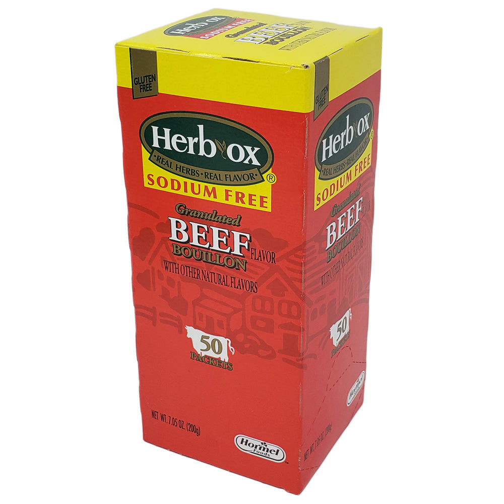 Herb-Ox Beef Bouillon-50 packets - Sodium Free-7.05 oz. - Healthy Heart ...