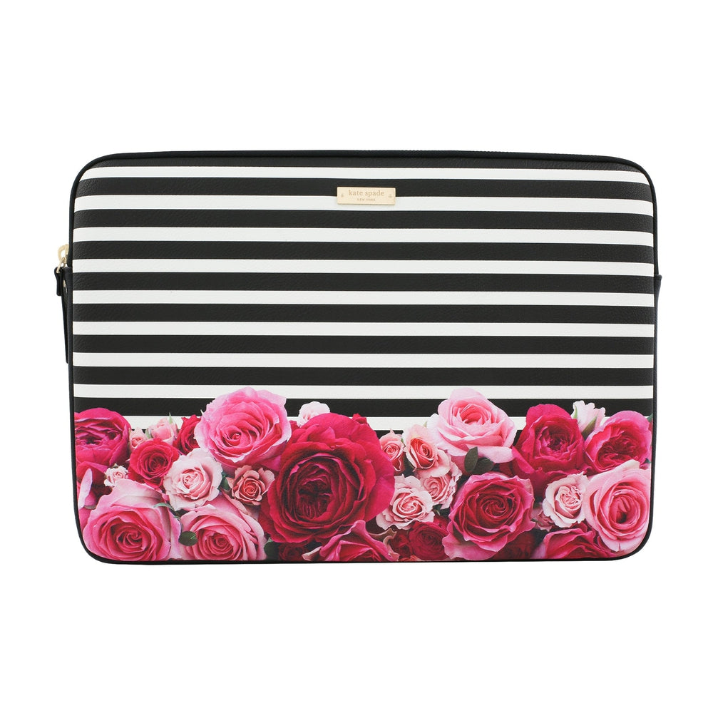 OPEN BOX] KATE SPADE Printed Laptop Sleeve Photo Real Rose Stripe Bla -  