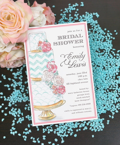 cute buttons gift and paper boutique bridal shower invitation