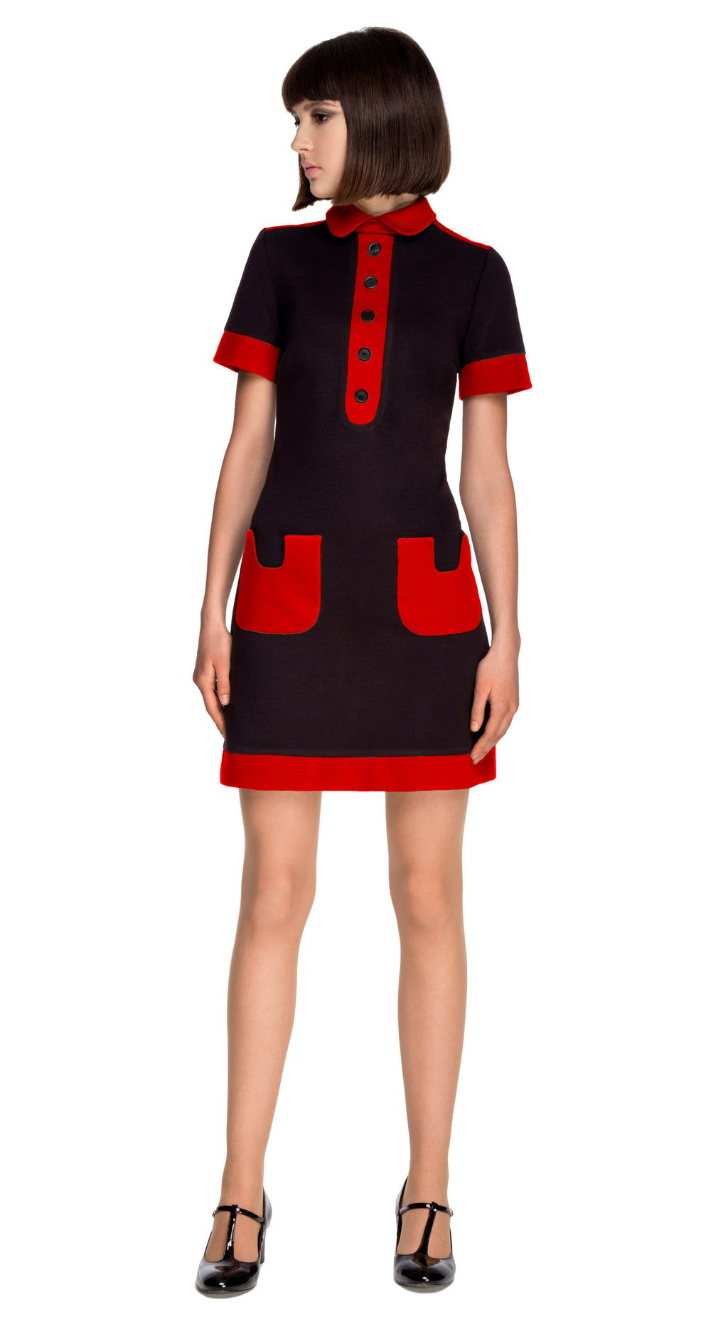 red and black jersey dress