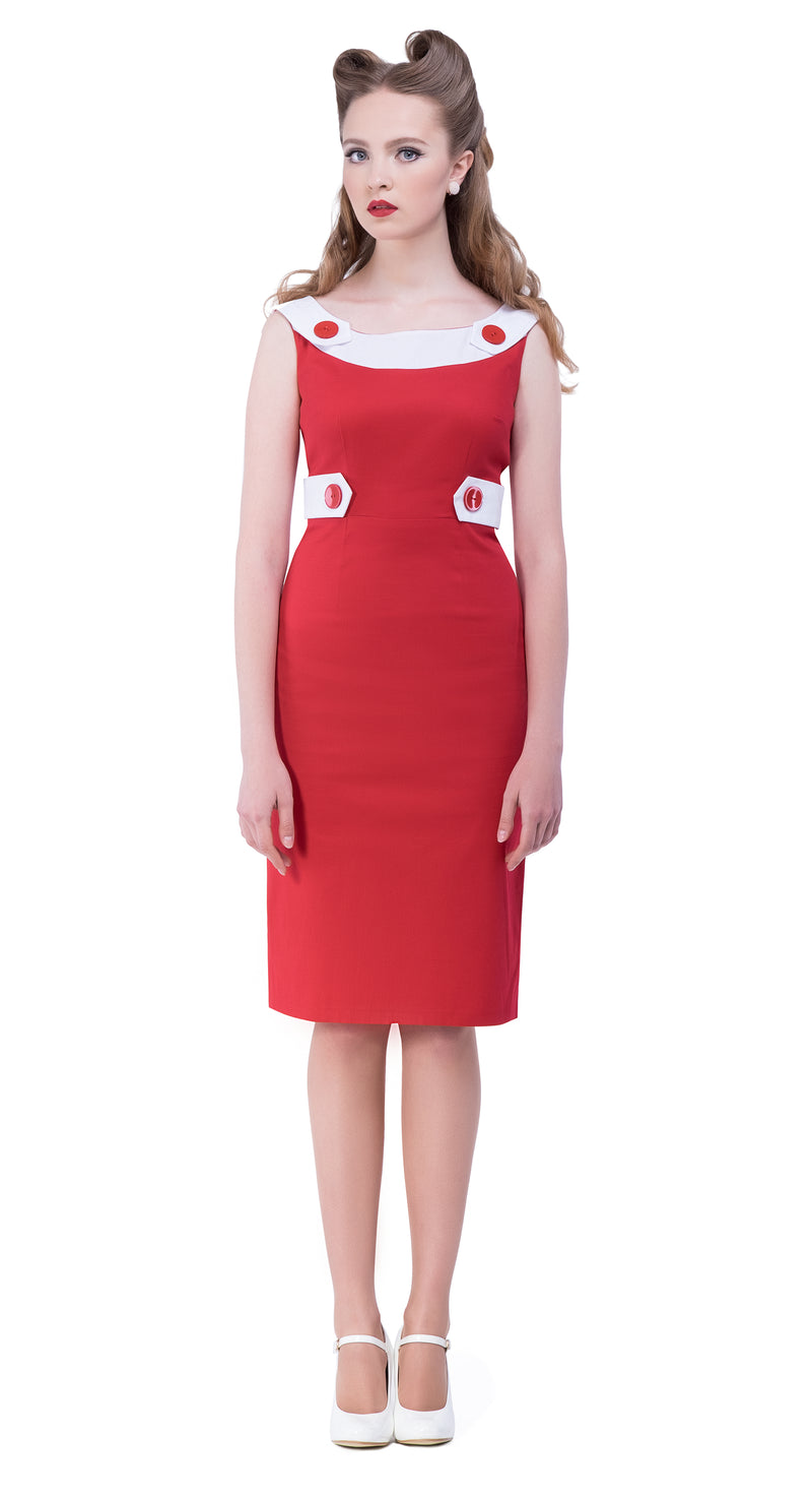 red 50s dress