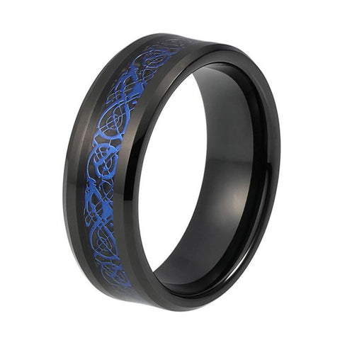 Blue Dragon Black Tungsten Ring 