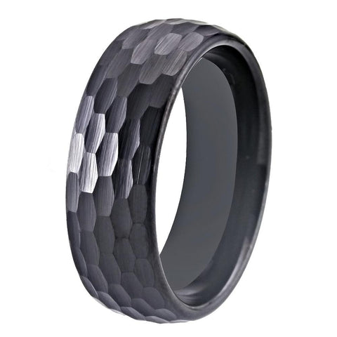 Hammered Dome Tungsten Carbide Ring