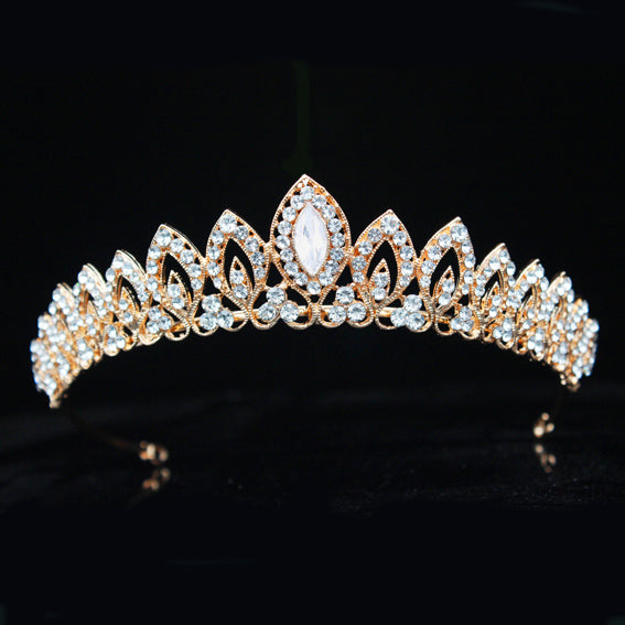 Tiara Crown Circlet with Heart-shaped Royal Crest Diadem Studded in Cr ...