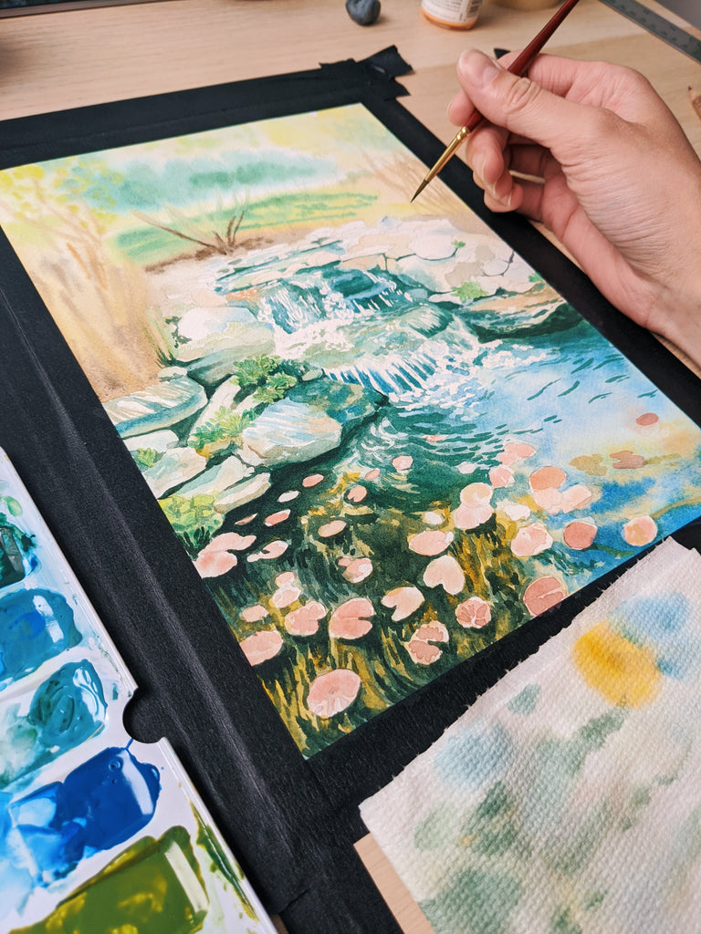 Using Masking Fluid on a Watercolor Landscape - My Thoughts and Tips f –  Kim Everhard Art