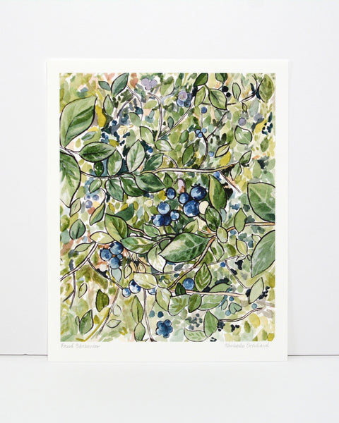 Fresh blueberries fine art print