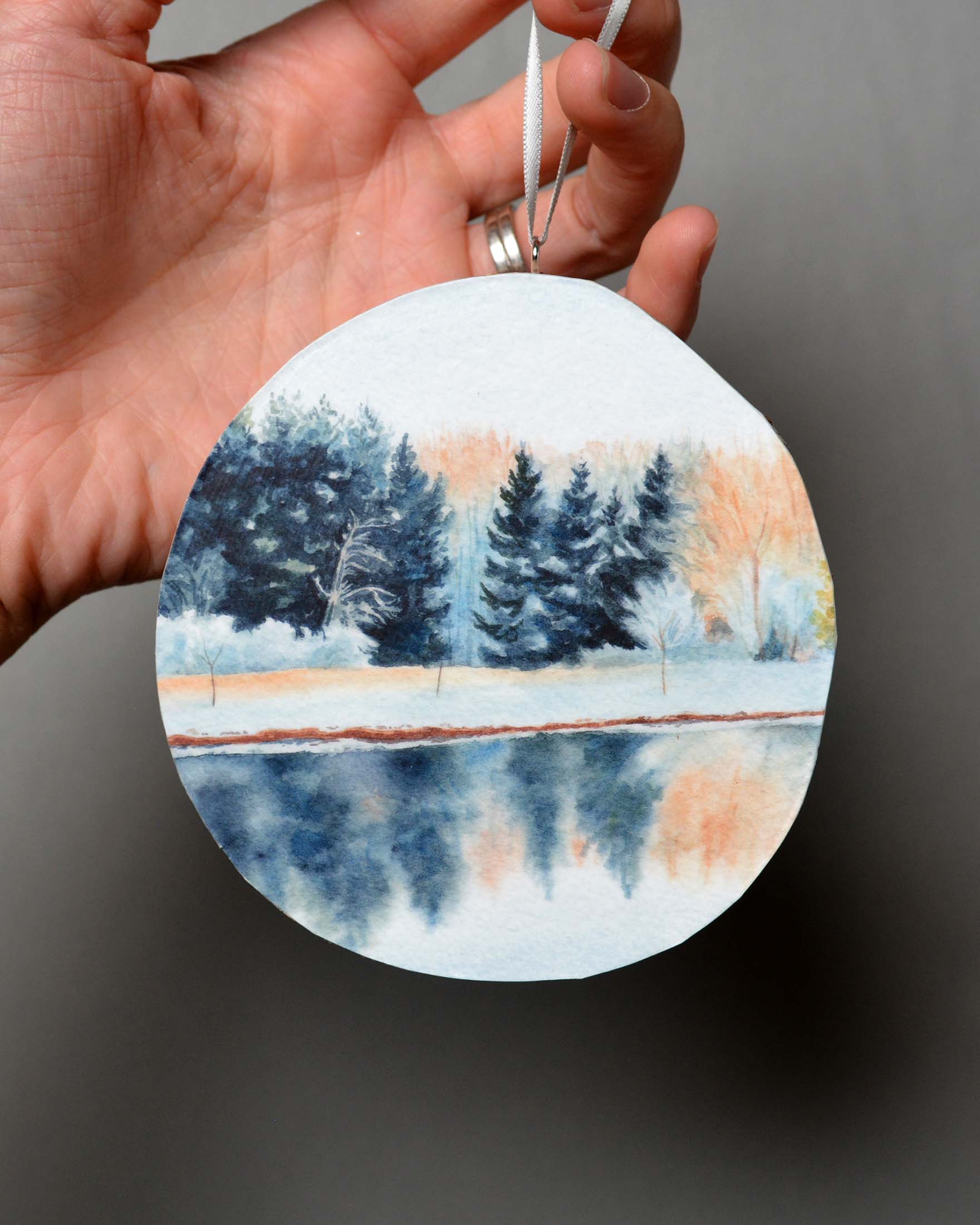 Winter Pond - Ornament - Kim Everhard Art