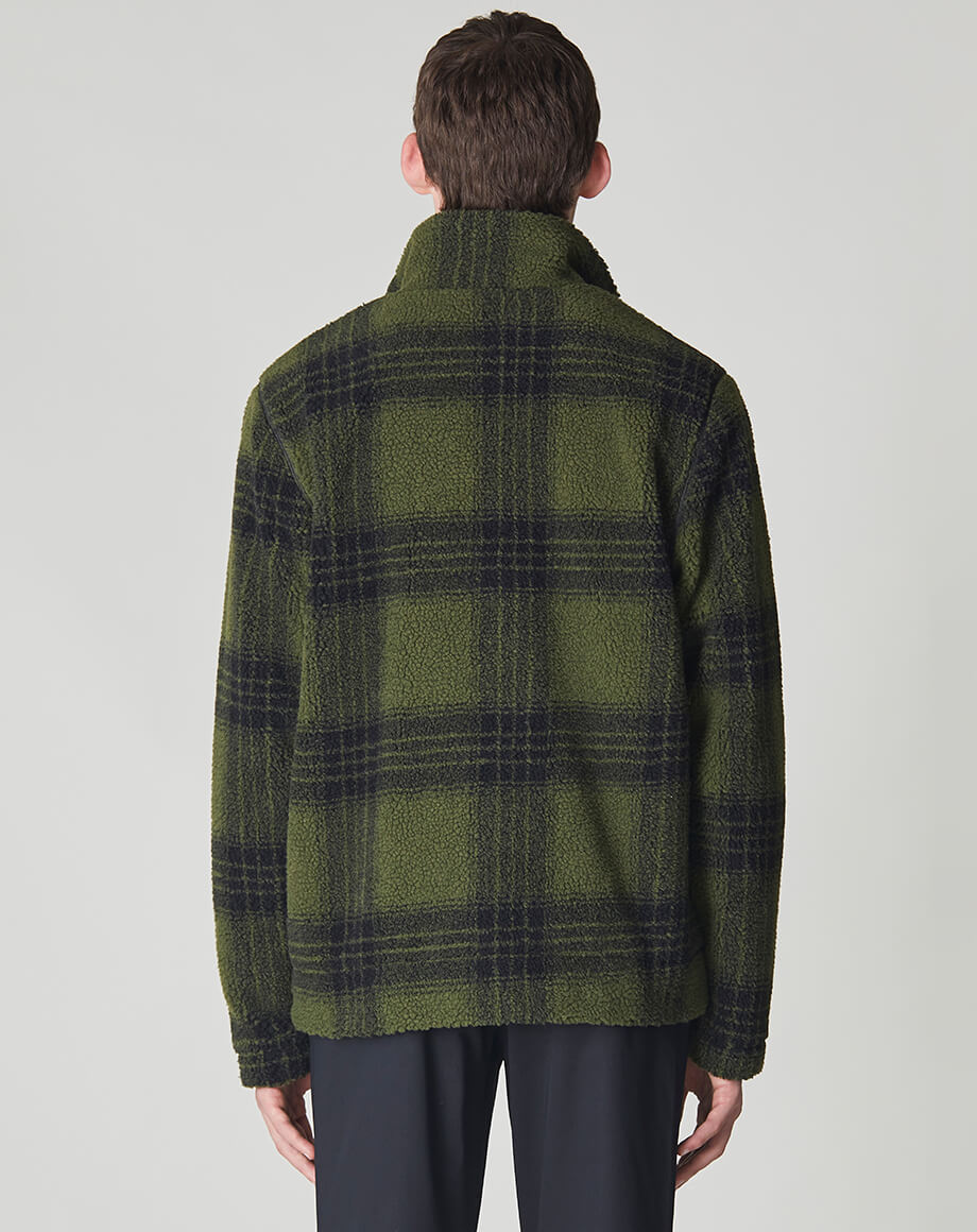 Bellfield Clothing Hanover Borg Fleece Jacket in Khaki | Men's Jackets