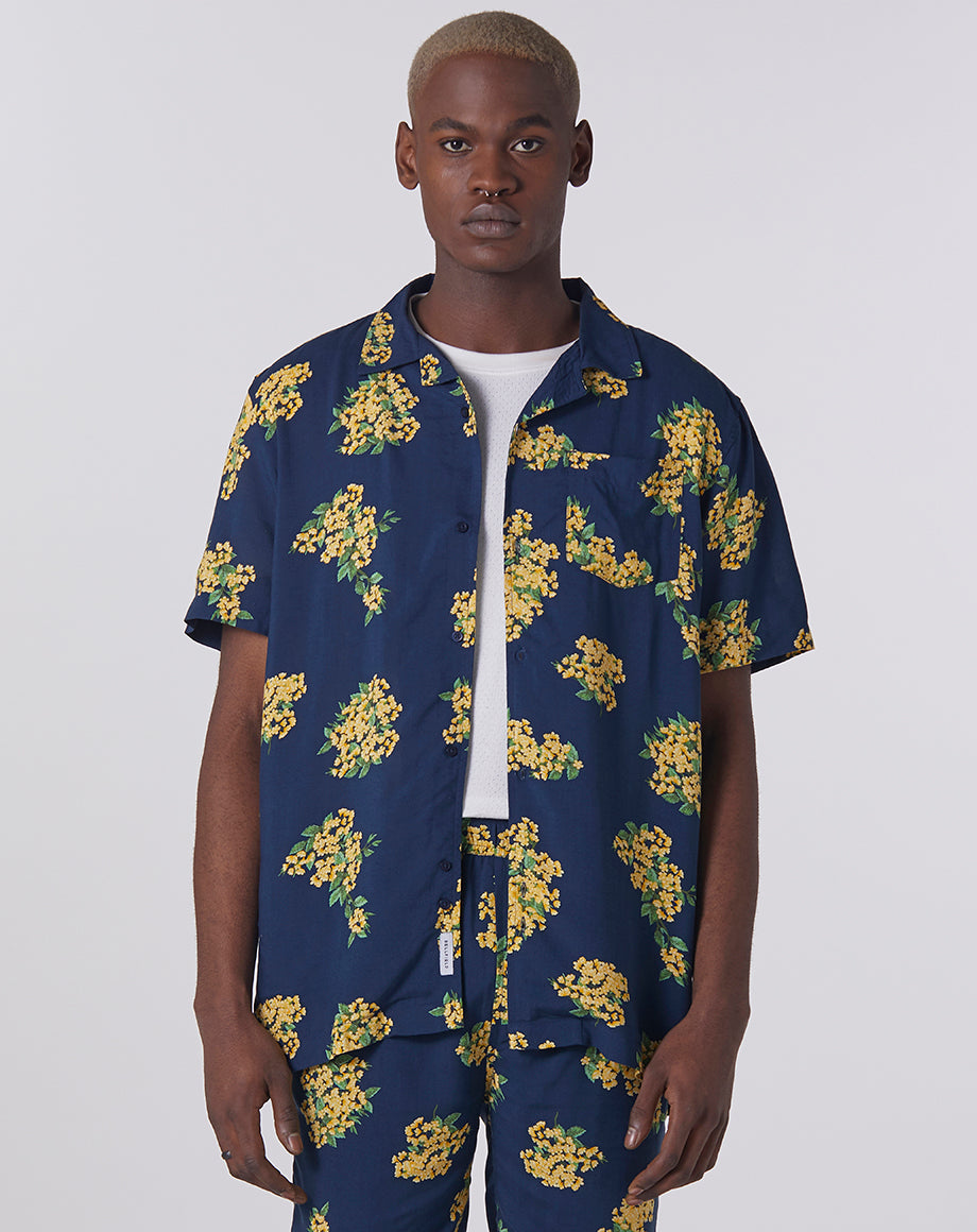 Rampur Floral Shirt in Navy | Men's Shirts - Bellfield Clothing