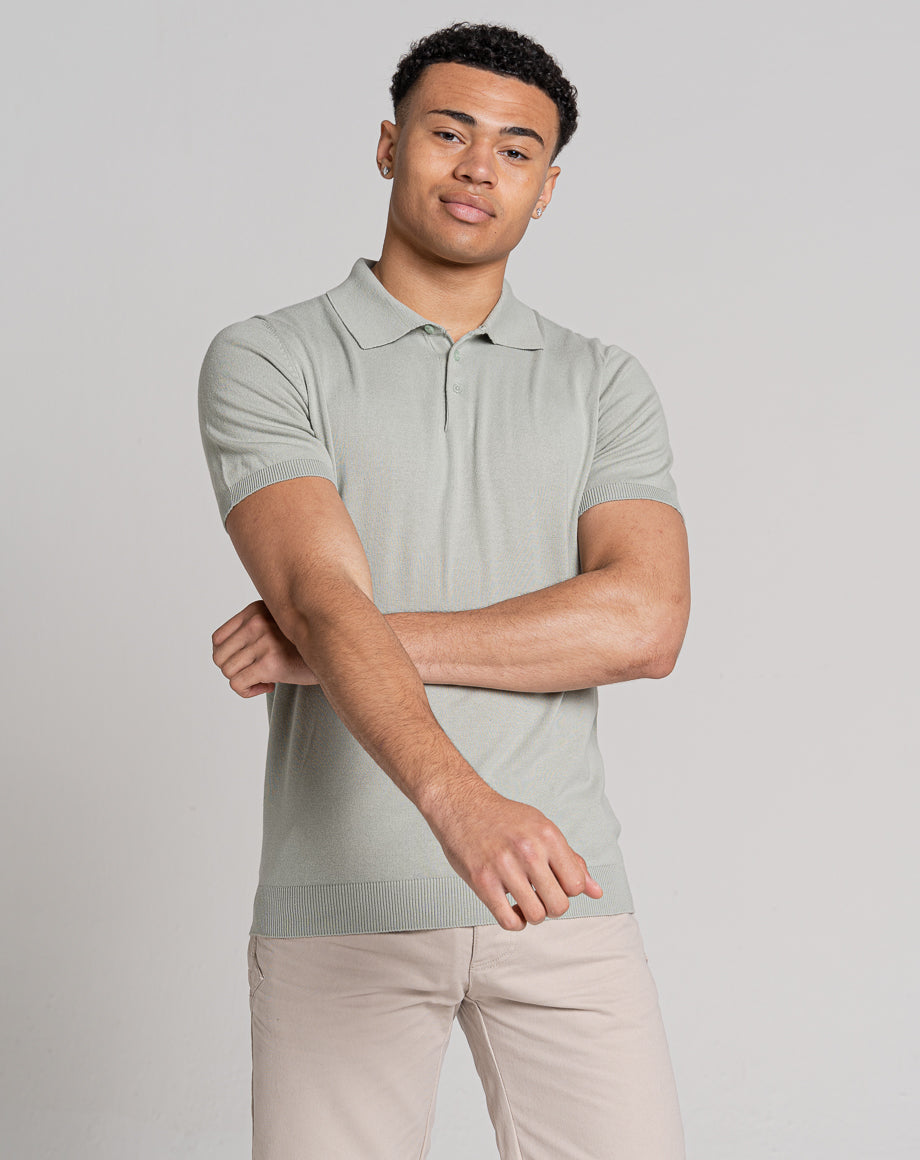 short sleeve knit polo