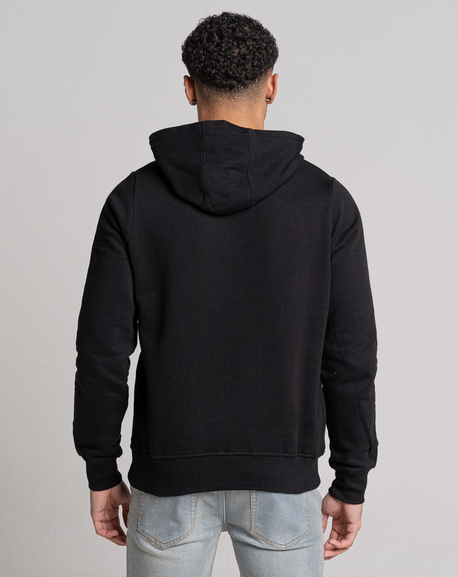 ESSENTIAL PLAIN HOODIE | BLACK - Bellfield Clothing