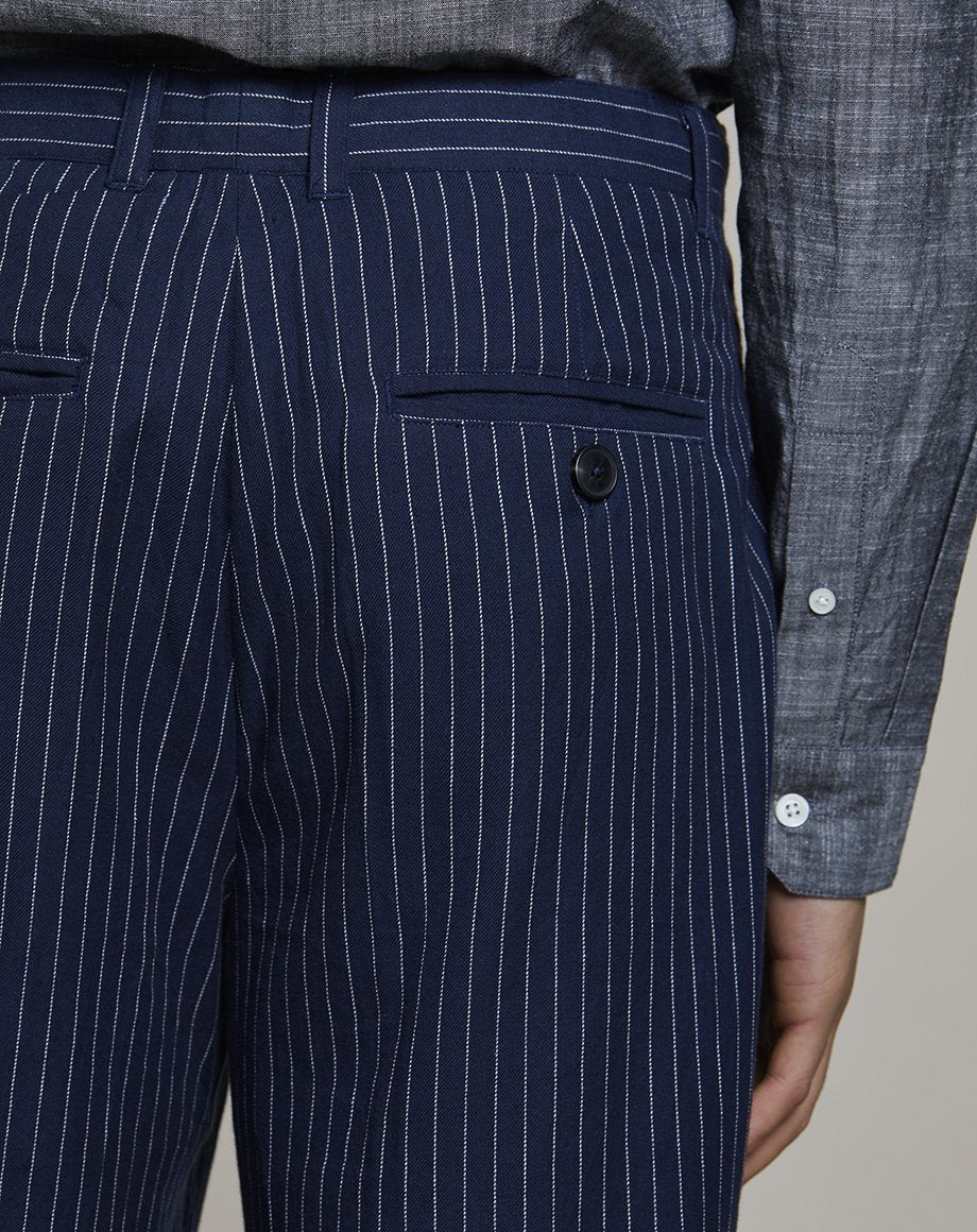 navy pinstripe pants mens