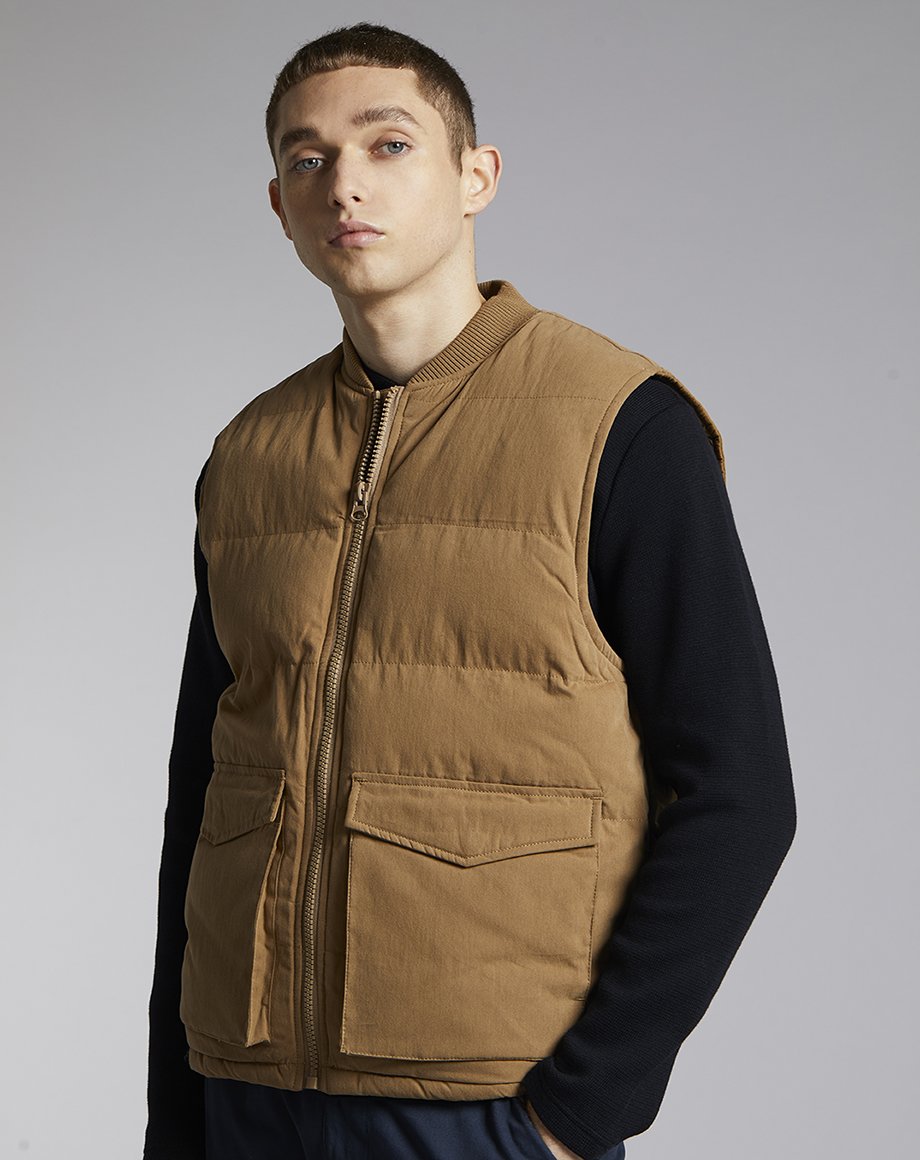 Bellfield Kode Men's Gilet in Camel - Bellfield Clothing