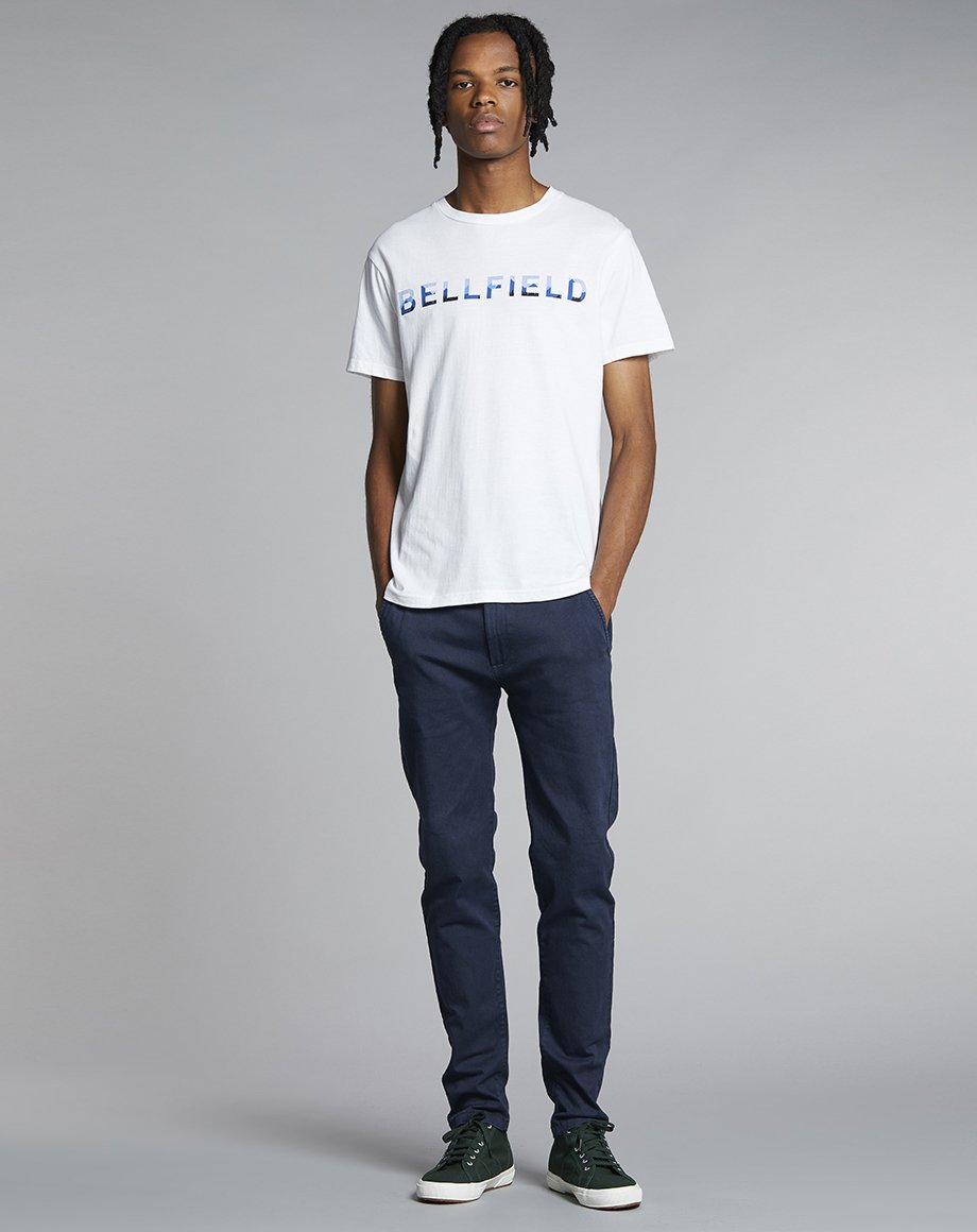 Bellfield Mahni Men's T-Shirt in White - Bellfield Clothing
