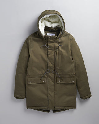 Bellfield Moulder Lined Men's Parka Jacket in Khaki - Bellfield Clothing