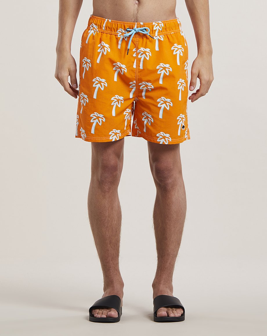 mens orange swim shorts