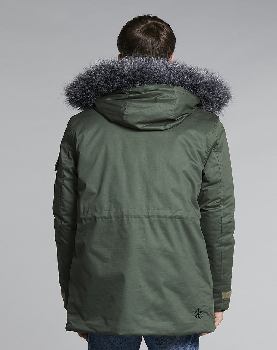 bellfield parka with faux fur hood