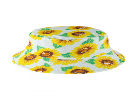 Floral Print Double Side Wear Reversible Bucket Hat White