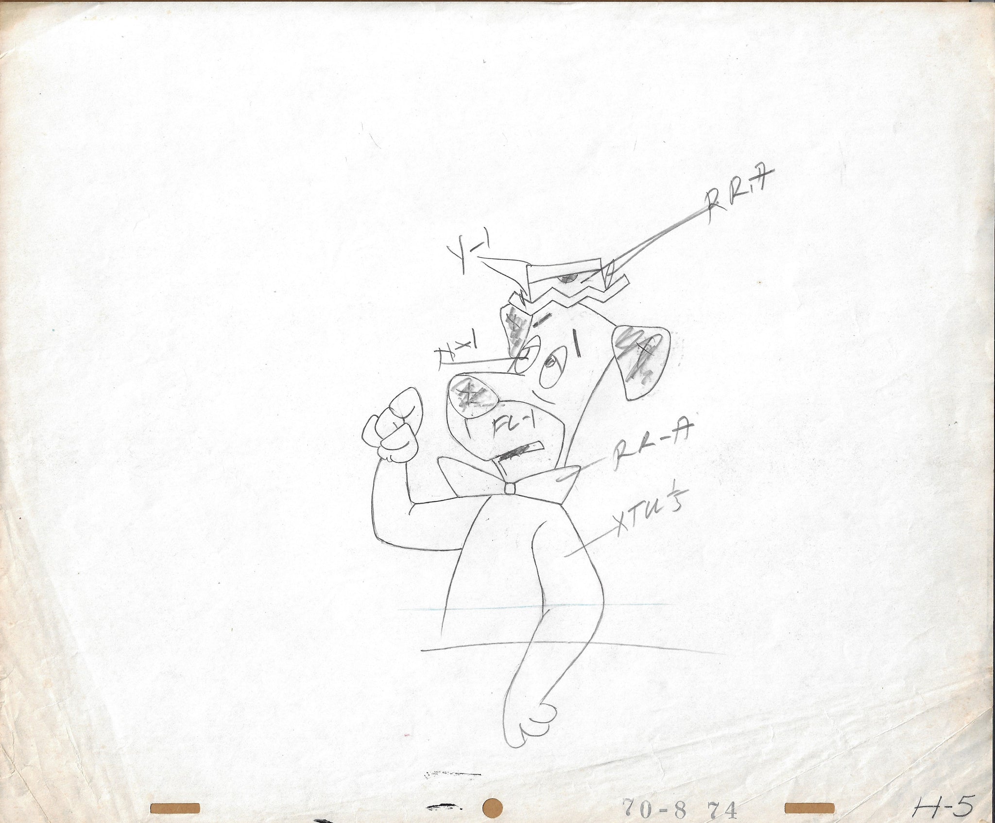 Huckleberry Hound Animation Production Drawing The Cricket Gallery