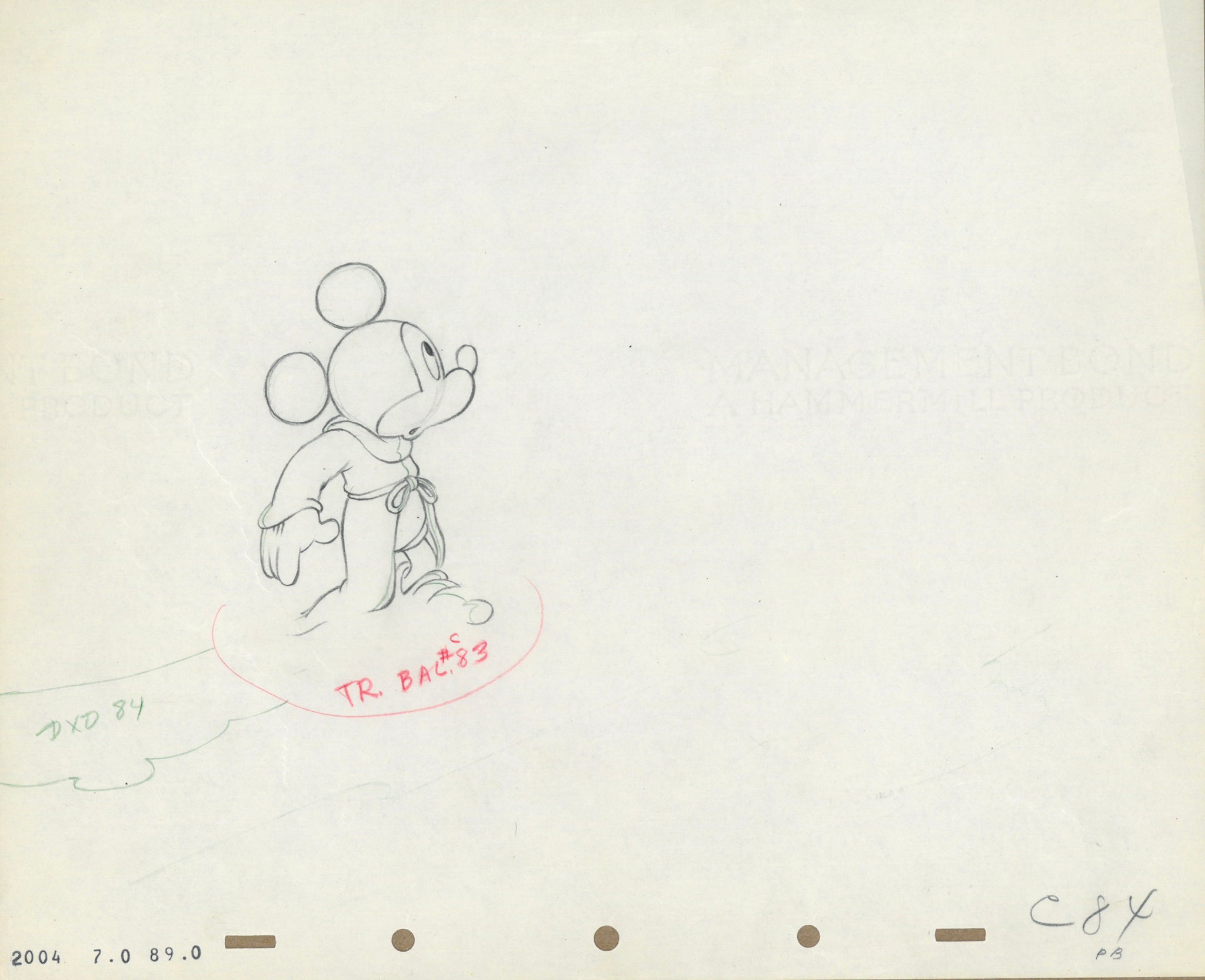 FANTASIA Mickey Mouse Sorcerer Original Production Drawing Walt